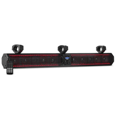 37" Marine Amplified Soundbar with Bluetooth USB & RGB Lighting 10 Speakers 1200 Watts
