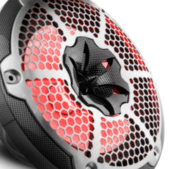 NXL 10" 2-Way Coaxial Marine Speaker With LED RGB Lights 200 Watts Rms 4-Ohm -Black Carbon Fiber