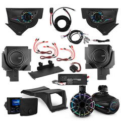Can-Am Maverick X3 NVY Stage - Door Speaker Panels, 8" Neodymium Tower Speakers, Dual 12” Subwoofer, Amplifier, Bluetooth Radio & LED Lights