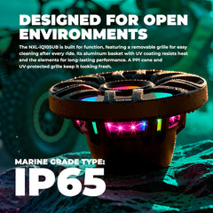 10” Marine Subwoofer with Hybrid Magnet Motor, Removable Grille and Digital LED Lights - 500W RMS 4-Ohm
