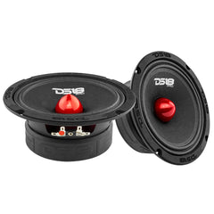 Pro Audio Speaker Bundle: 6.5" Midrange Speakers with OEM Speaker Adapters, Amplifier, and Wiring Kit
