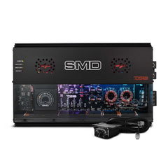 SMD 4-Channel Class AB Amplifier with VM-1 Voltmeter and Digital LED Lights 4 x 500W at 2-Ohm - Steve Meade Designs