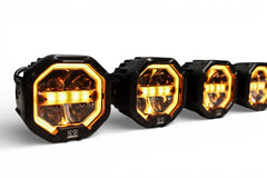 6 Light U-Con Interlocking Off Road LED Pod With Amber or White DRL Running Light