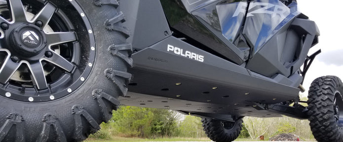 Trail Armor RZR XP Pro 4 Full Skids with Integrated Sliders or Trimmed for Extreme Kick Out Nerf Sliders 