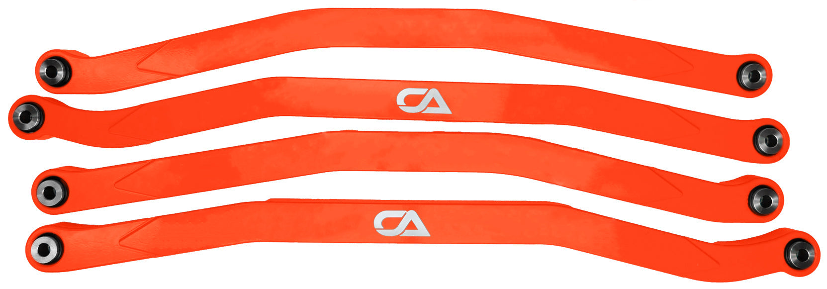 CA Technologies USA Cam-Am X3 High Clearance Radius Rods are the largest and thickest rods on the market providing strength, dependability, and affordability. 1.25 inches thick and 1.5 inches high. Built with FK Brand Spherical bearings. Kit contains four high clearance rods for the highest ground clearance.