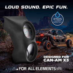 Can-Am Maverick X3 (2017-Up) Waterfall Center Console Speaker Pod – Fits Dual 6.5” Speakers