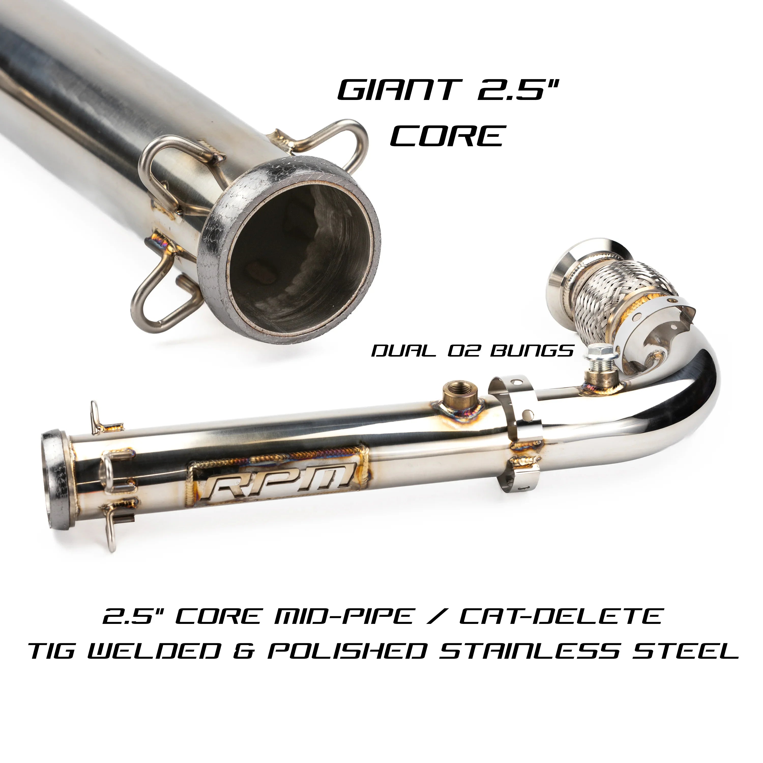 RPM Big Mouth Cat Delete Bypass Mid Race Pipe Can-Am Maverick X3 Turbo R & RR - RPM SXS