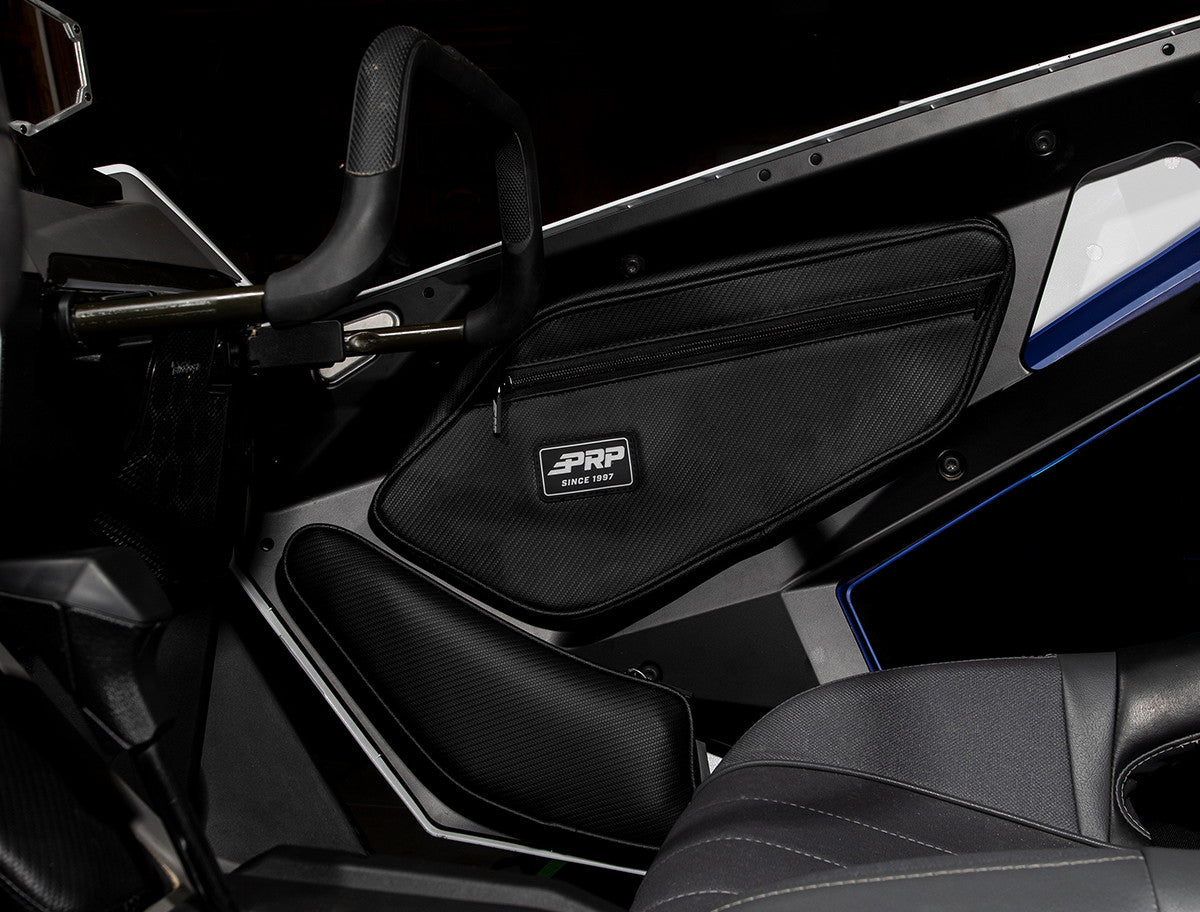 FRONT DOOR BAGS WITH KNEE PADS FOR POLARIS RZR PRO XP, PRO XP4, PRO R, TURBO R, PRO S (CUSTOM PAIR)