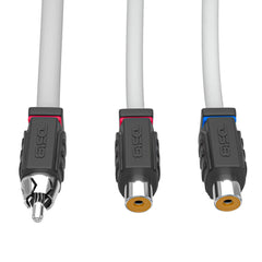 RCA Marine Grade Tinned 100% Copper OFC Y Connector 2 FEMALE to 1 MALE - WHITE