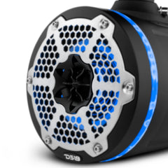 NXL 6.5" Neodymium Marine and Powersports Towers with Built-in Passive Radiator, 1" Driver and LED RGB Lights 150 Watts Rms -Black