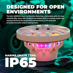 12” Marine Subwoofer with Hybrid Magnet Motor, Removable Grille and Digital LED Lights - 600W RMS 4-Ohm