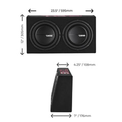 Loaded 10” Subwoofer + Passive Radiator Enclosure for Pickup Trucks