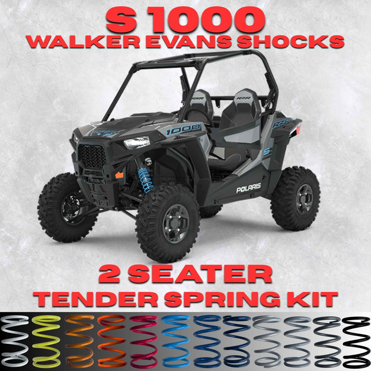Polaris RZR S 1000 2 Seater Tender Spring Kit (Walker Evans Shocks)