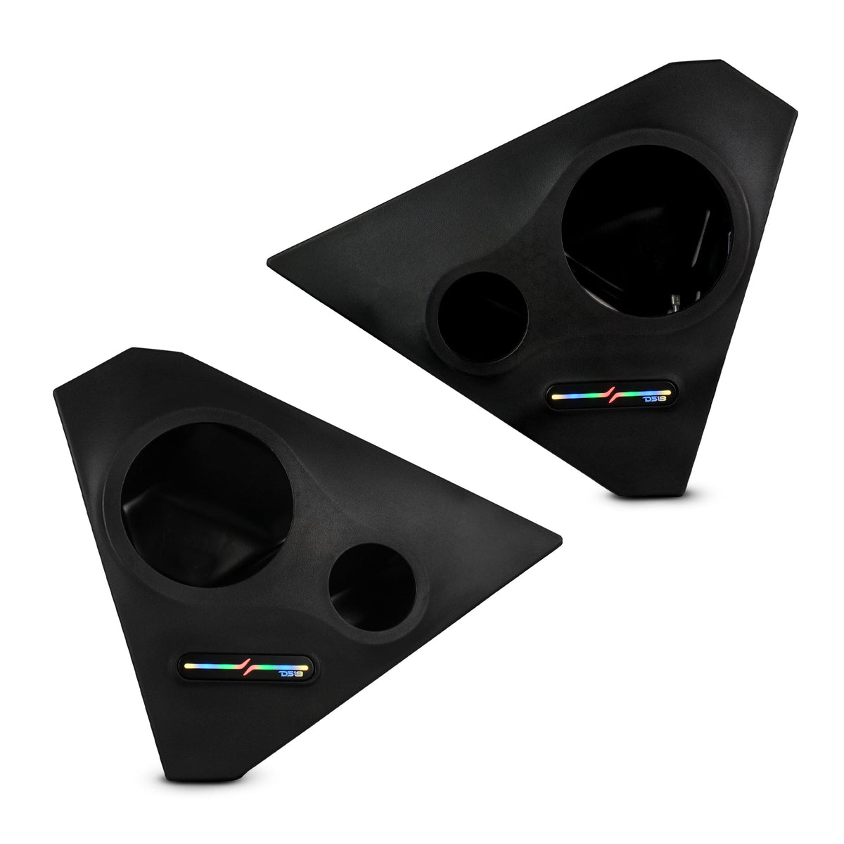 Polaris Slingshot Front Kick Empty Panel Pods With Digital LED Lights fits 2 x 6.5" Speakers and 2 x 3.8" Bullet Tweeters | 2015 - Current