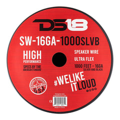 16-GA Speaker Wire 1000 Feet -Silver and Black