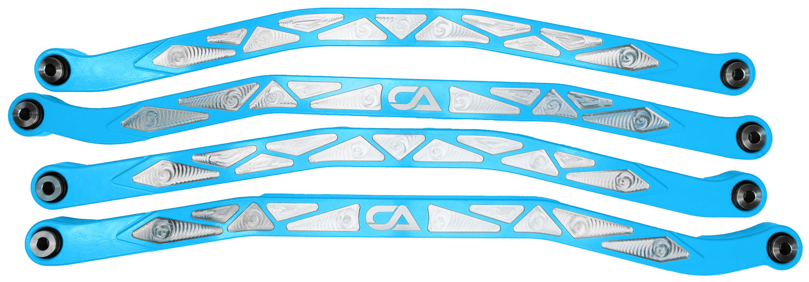 CA Technologies USA Cam-Am X3 High Clearance Radius Rods are the largest and thickest rods on the market providing strength, dependability, and affordability. 1.25 inches thick and 1.5 inches high. Built with FK Brand Spherical bearings. Kit contains four high clearance rods for the highest ground clearance.