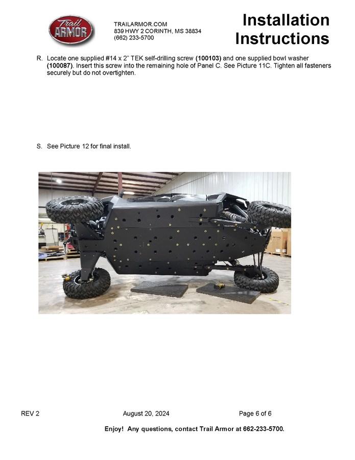 Trail Armor RZR XP Pro 4 Full Skids with Integrated Sliders or Trimmed for Extreme Kick Out Nerf Sliders 