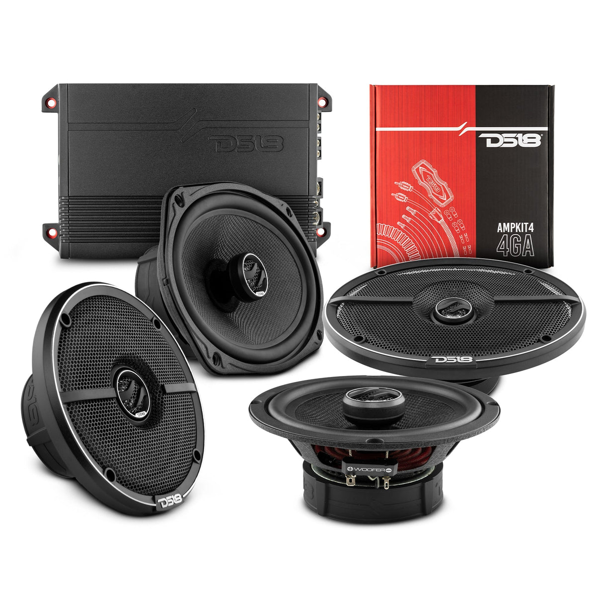DS18 2015-2020 Chevy Tahoe Front and Back Doors Speakers Good Upgrade/Replacement Package 1600 Watts