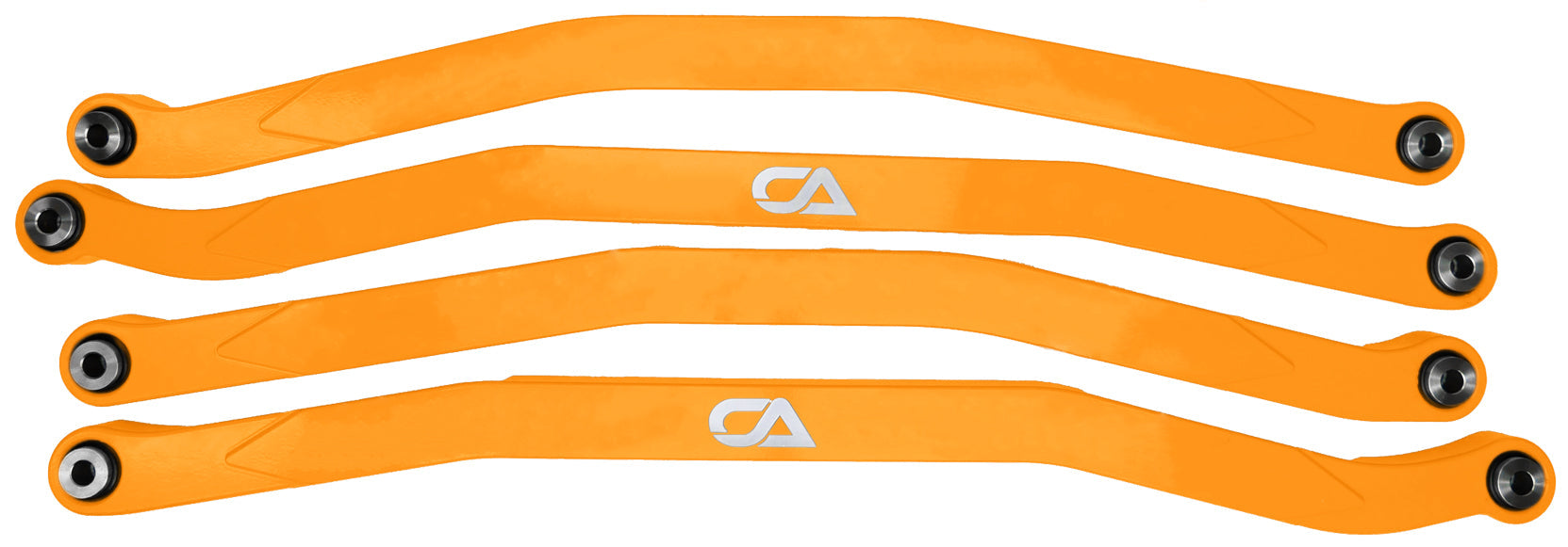 CA Technologies USA Cam-Am X3 High Clearance Radius Rods are the largest and thickest rods on the market providing strength, dependability, and affordability. 1.25 inches thick and 1.5 inches high. Built with FK Brand Spherical bearings. Kit contains four high clearance rods for the highest ground clearance.
