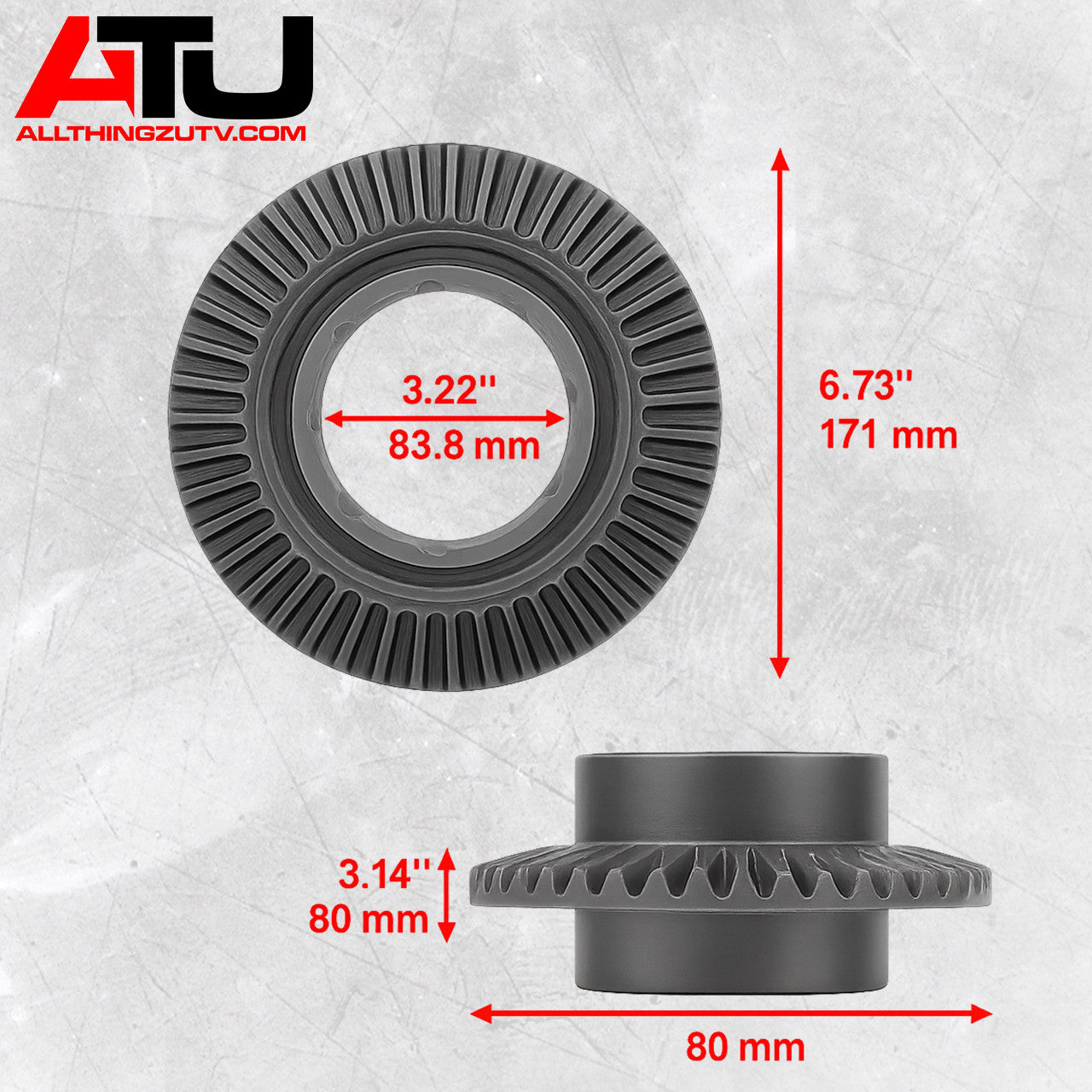 Polaris RZR Front Differential Ring & Pinion (pinion has support syle)