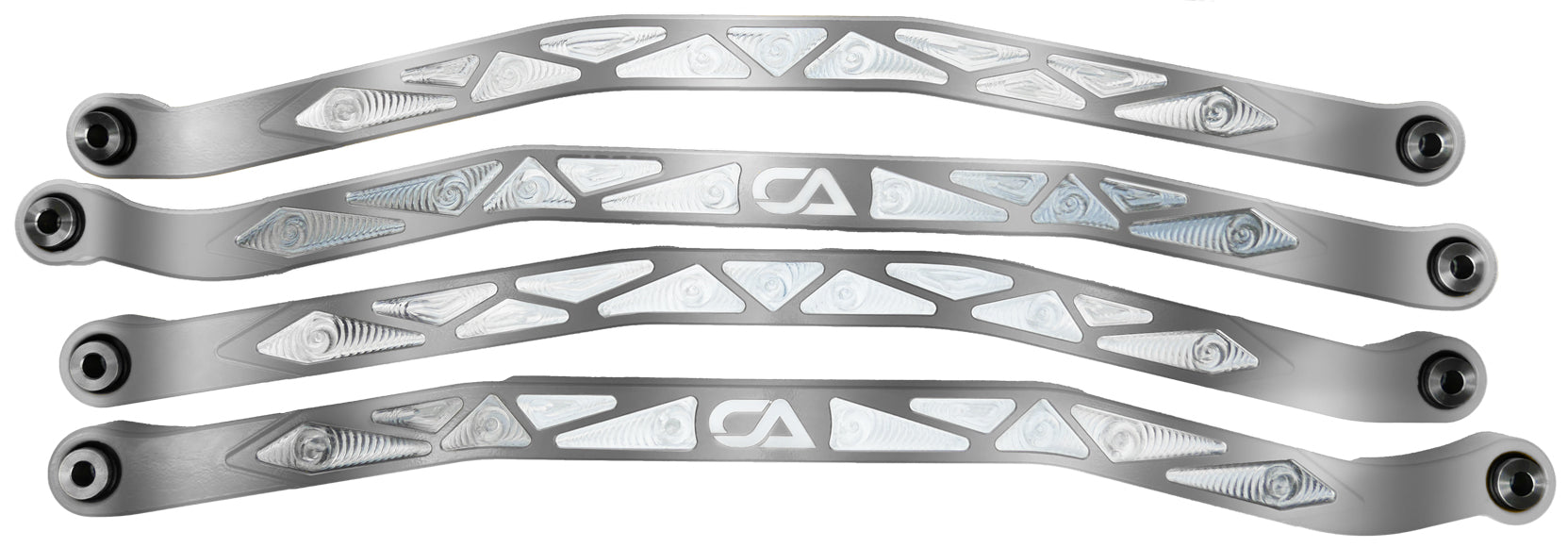 CA Technologies USA Cam-Am X3 High Clearance Radius Rods are the largest and thickest rods on the market providing strength, dependability, and affordability. 1.25 inches thick and 1.5 inches high. Built with FK Brand Spherical bearings. Kit contains four high clearance rods for the highest ground clearance.